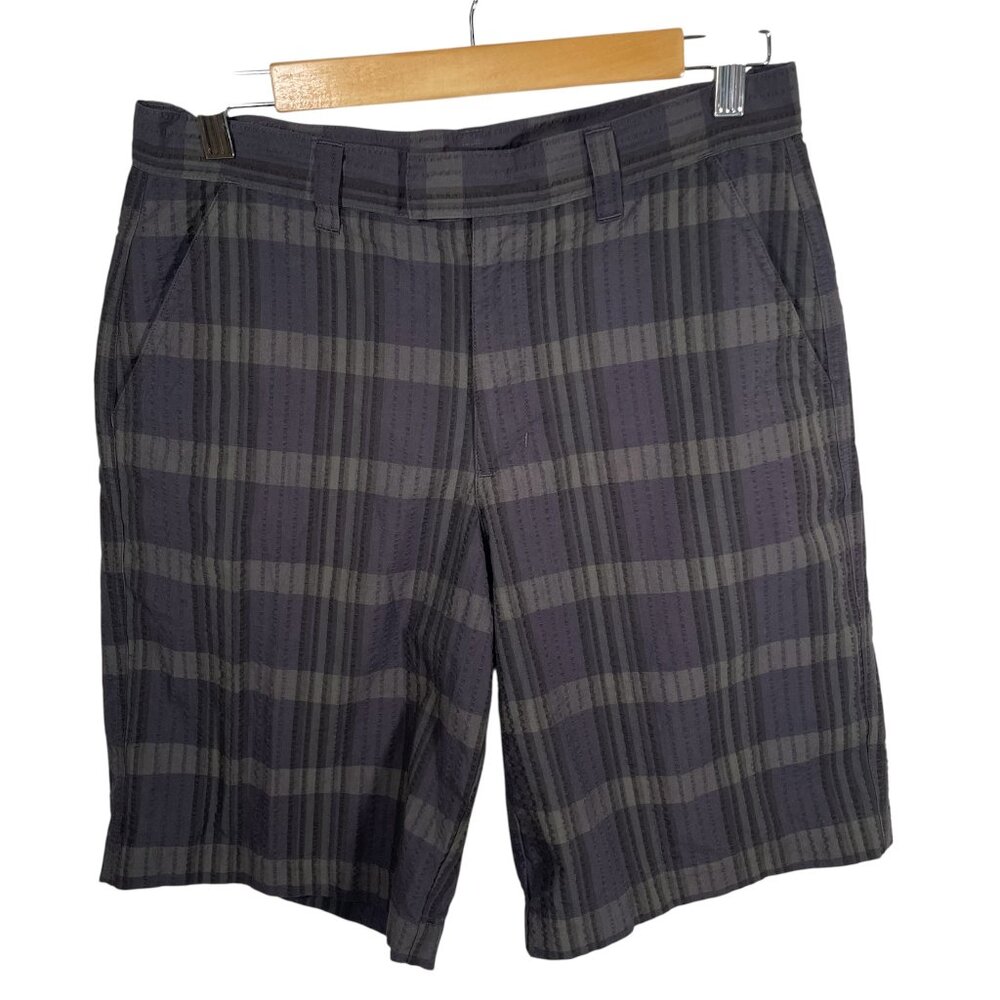 Patagonia Thrift Shorts Mens Sz 30 Gray Plaid Lightweight Seersucker Pockets